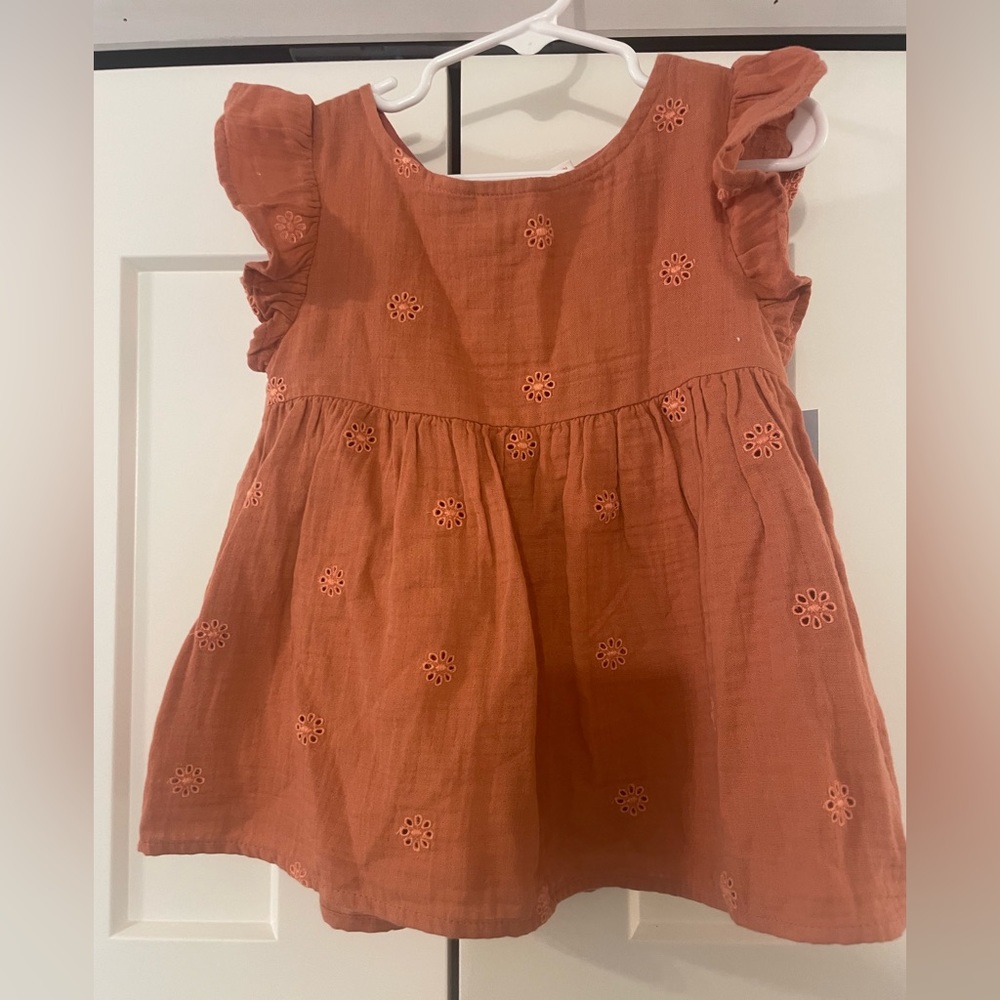 NWT Target Cat & Jack Girls’ Orange Flutter Sleeve Top XS